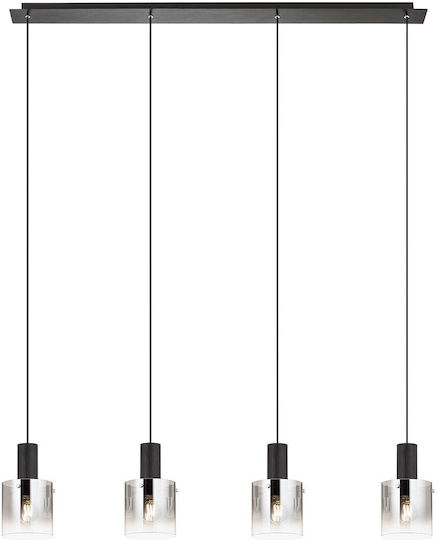 Redo Group Hängelampe Schwarz Schiene für 4 Lampen E27