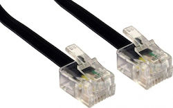FT Electronics Flat Τηλεφωνικό Καλώδιο RJ11 6P4C 2.5m Μαύρο (FTT16-307) FT Electronics Flat Τηλεφωνικό Καλώδιο RJ11 6P4C 2.5m Μαύρο (FTT16-307)