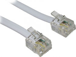 FT Electronics Flat Τηλεφωνικό Καλώδιο RJ11 6P4C 2.5m Λευκό (FTT16-302) FT Electronics Flat Τηλεφωνικό Καλώδιο RJ11 6P4C 2.5m Λευκό (FTT16-302)