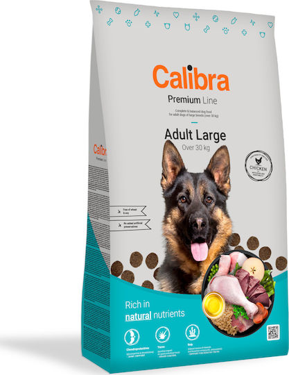 Calibra Premium Adult Large 12kg Ξηρά Τροφή χωρίς Σιτηρά & Γλουτένη για Ενήλικους Σκύλους Μεγαλόσωμων Φυλών με Κοτόπουλο, Πουλερικά, Μήλο, Συκώτι και Σολομό