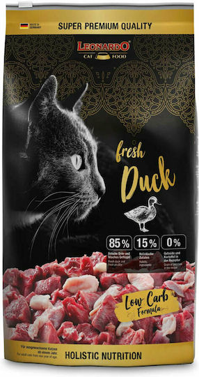 Leonardo Fresh Duck Low Carb Dry Food Grain-Free for Adult Sterilized Cats with Duck 4kg