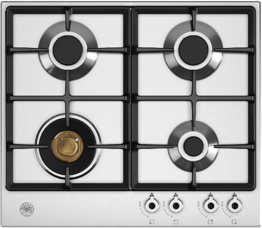Bertazzoni Gaskochfeld Autonom Edelstahl 60.2x52.2εκ. Silber
