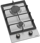 Calfer Gas Domino Autonomous Cooktop with Liquid Gas Burners Inox 29x51cm