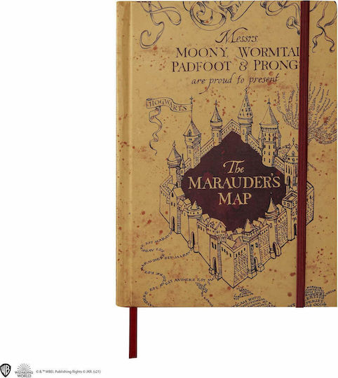 Cinereplicas Marauder's Map Σημειωματάριο A5 με Λάστιχο Μπεζ