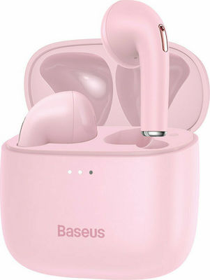 Baseus E8 Earbud Bluetooth Handsfree Headphone with Charging Case Pink