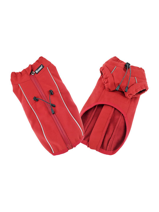 Pet Interest Active Outdoor Μπουφάν Σκύλου Fleece / Αδιάβροχο Κόκκινο με Μήκος Ράχης 54 εκ.