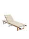 Liegestuhl aus Bambus mit Kissen Coffee / Cream 200x65x30cm.