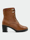 Leather Women's Ankle Boots Tabac Brown