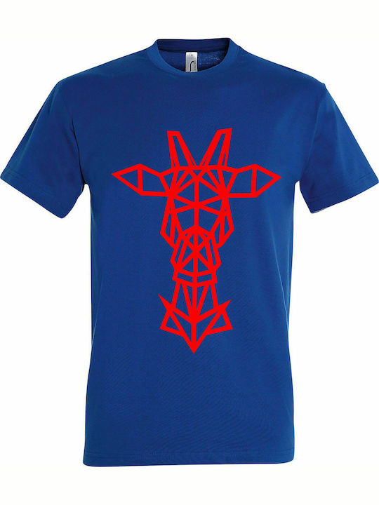 T-shirt Unisex " Reindeer Origami ", Royal Blue