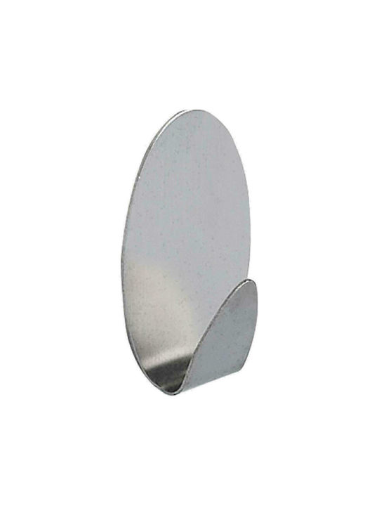 Dimitracas Oval Cârlig de Baie Simplu cu închizător Hoop & Loop ​3.5x5.5cm Argint