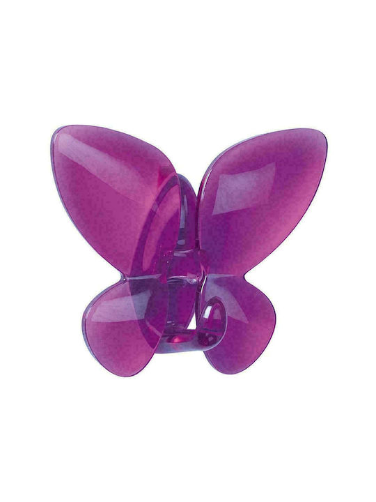 Dimitracas Mariposa Single Wall-Mounted Bathroom Hook ​8x6.5cm Purple