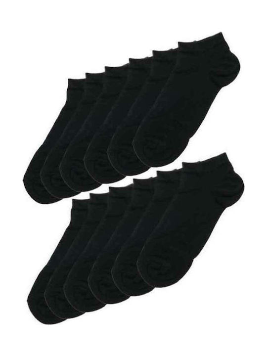 Join PM-404C-02 Ανδρικές Μονόχρωμες Κάλτσες Μαύρες 12Pack