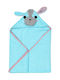 Zoocchini Baby Hooded Towel with Hooded Dog Light Blue 77x77cm