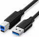 Ugreen USB 3.0 Cable USB-A male - USB-B male Μαύρο 1m (30753)