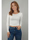 Only Winter Women's Cotton Blouse Long Sleeve White