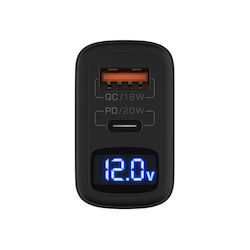 BlitzWolf Ladegerät ohne Kabel mit USB-A Anschluss und USB-C Anschluss 20W Stromlieferung / Schnellaufladung 3.0 Schwarzs (BW-S19)