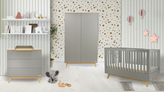 Bebe Stars Oslo Комплекти бебешки мебели с Креват, Комод и Гардероб Сив / Бежов Bebe Stars Oslo Комплекти бебешки мебели с Креват, Комод и Гардероб Сив / Бежов