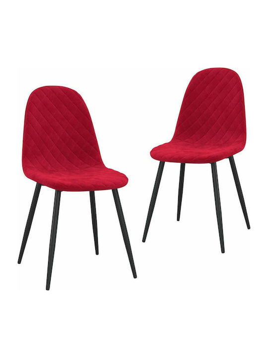 Dining Room Velvet Chair Μπορντό 45x53.5x87cm 2pcs