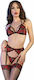 Chilirose Seturi de lenjerie sexy Bra Set Red Black