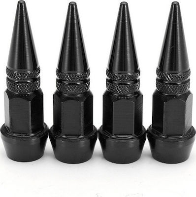 Blox Aluminum Wheel Valve Caps Black 4pcs