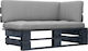 Corner Sofa Outdoor from Pallets with Pillows 110x65x55cm