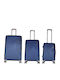 Ormi ESH312 Travel Suitcases Hard Blue Maximum Height 73cm with 4 Wheels Set of 3pcs