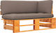 Ecksofa Outdoor from Pallets with Pillows Braun 110x65x55cm