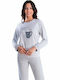 Rachel Winter Women's Pyjama Set Grey/Blue 12604