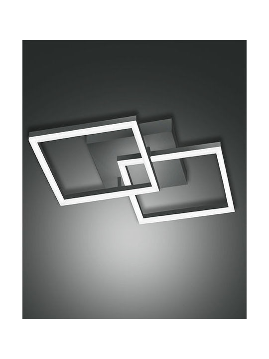 Fabas Luce Bard Μοντέρνα Μεταλλική Πλαφονιέρα Οροφής με Ενσωματωμένο LED σε Μαύρο χρώμα 45cm