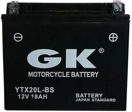 GK Closed Type Motorcycle Battery YTX20L-BS with Capacity 18Ah