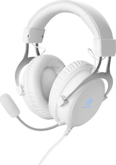 Deltaco WH85 Über Ohr Gaming-Headset mit Verbindung 2x3,5mm Weiß