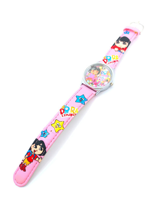 PS Silver Παιδικό Αναλογικό Ρολόι 32mm Dora Ροζ