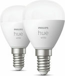 Philips Smart LED Bulbs 5.7W for Socket E14 and Shape P45 Warm White 470lm Dimmable 2pcs