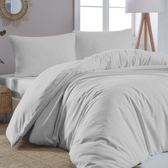 Beauty Home Cotton Duvet Cover Super King 230x250 1999ΠΘΥΔ-Grey Grey