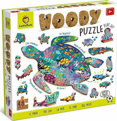 Wooden Kids Puzzle Sea Animals for 4++ Years 48pcs Ludattica