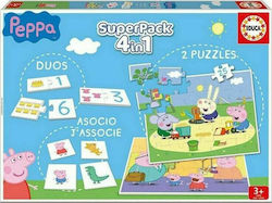 Puzzle pentru copii Peppa Pig 4 in 1 25 buc pentru copii de 3++ ani Educa