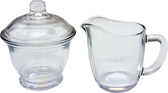 Set Cană pentru lapte & Zaharniță de Servire Sticlă Transparent 2buc