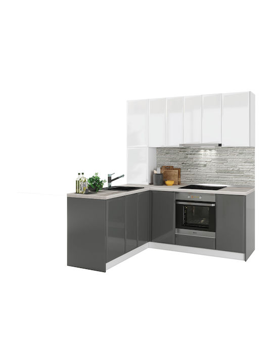 Комплект кухненски шкафове, монтирани на стена и под Glantz 540 1219920825 540x60x217см Сив
