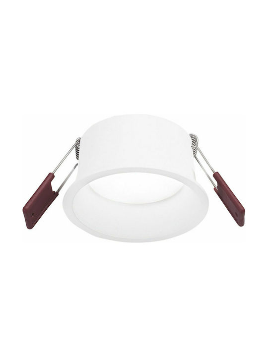 Gea Luce Vega Rund Metallisch Einbau Spot mit integriertem LED und Warmweißes Licht Weiß 13.3x13.3cm. 1Stück