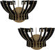 HomeMarkt Modern Wall Lamp with E27 Socket Black 32x22cm