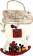 Hängendes Ornament Ηorse Hölzern Mehrfarbig 11x15cm