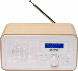 Denver DAB-30 Light Wood Tabletop Radio Electric / Battery DAB+ Beige