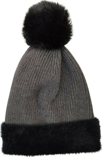 Pom Pom Beanie Beanie Knitted in Black color