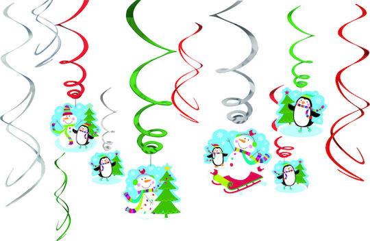 Amscan Weihnachtliche Figur Deckenhänger 12Stück