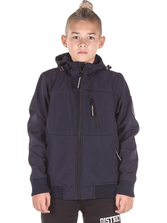 Kids' Casual Jacket Short with Hood Navy Blue