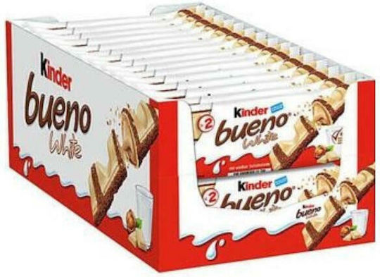 Kinder Bueno Wafer White Chocolate Hazelnut 40gr 30pcs