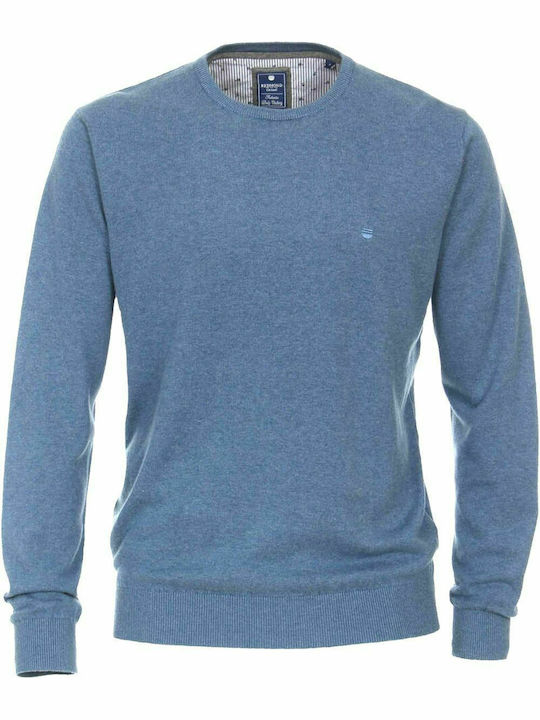 REDMOND Men's light blue long-sleeved knitted blouse