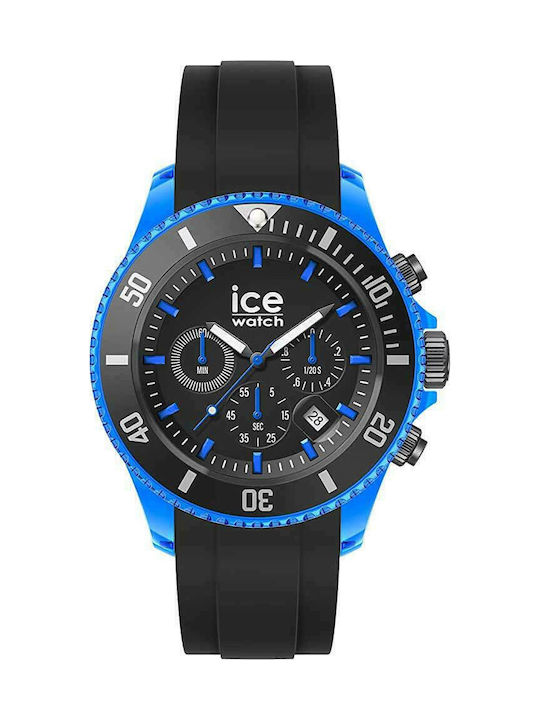 Ice Watch Chronograph Battery with Black Rubber Strap