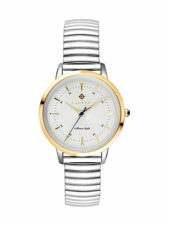 Gant Γυναικείο Ρολόι 37mm Μπαταρίας με Ασημί Μεταλλικό Μπρασελέ