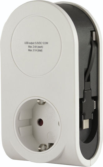 REV Einzelne Steckdose mit 1 USB-A und USB-C
